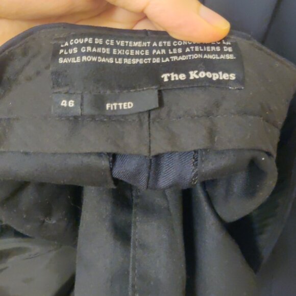 Kooples solid navy suit slim skinny fit 36x30 US 46EU 100% wool working cuffs - Picture 10 of 13